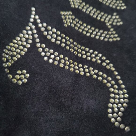 Juicy Couture Black Label Velour Embellished Scarf With Rhinestone Detail new - Picture 4 of 6